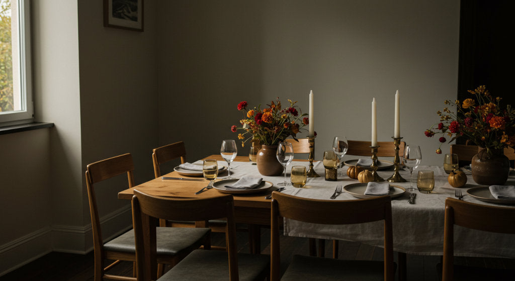 Subtle autumn fragrance oils enhance the dining room atmosphere for hosting gatherings. Cold air diffusion with herbal, citrus, and wood notes balances seasonal comfort without overpowering food aromas.