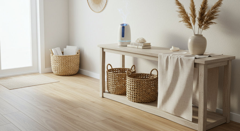 Oceanic home fragrance begins at the front door with Seagrass diffuser oil.