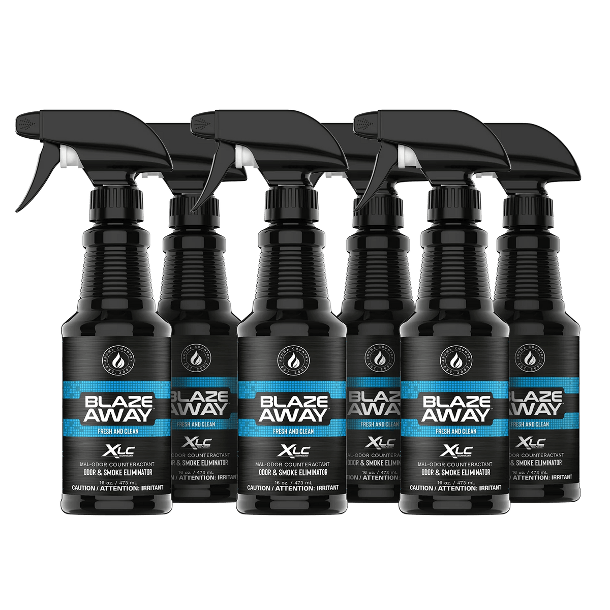 Blaze Away Fresh Clean six pack 16 oz smoke odor neutralizer, effective room spray set for eliminating tough indoor odors and maintaining a crisp, clean environment