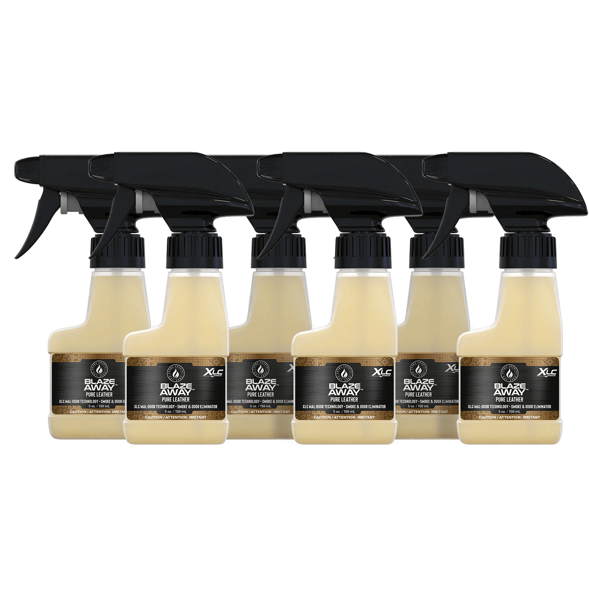 Blaze Away Legacy Pure Leather six pack 5 oz smoke odor neutralizer, rich leather-scented sprays for eliminating tough smoke and lingering indoor odors