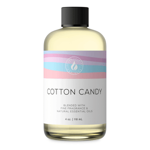 Aroma Country Cotton Candy diffuser oil, 4 oz (118 mL) bottle with a black cap on a white background