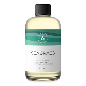 Aroma Country Seagrass diffuser oil, 4 oz (118 mL) bottle with a black cap on a white background