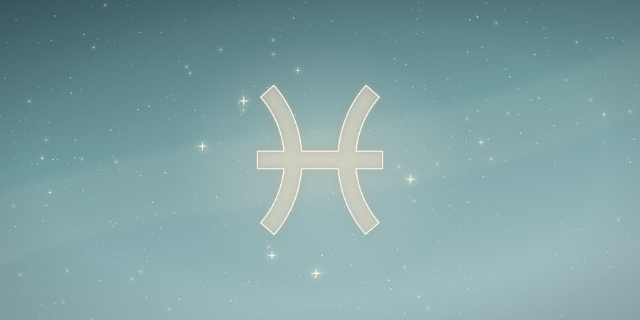 The Pisces zodiac sign glowing among the stars