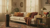 Tower diffuser releasing a soft mist in a warm living room