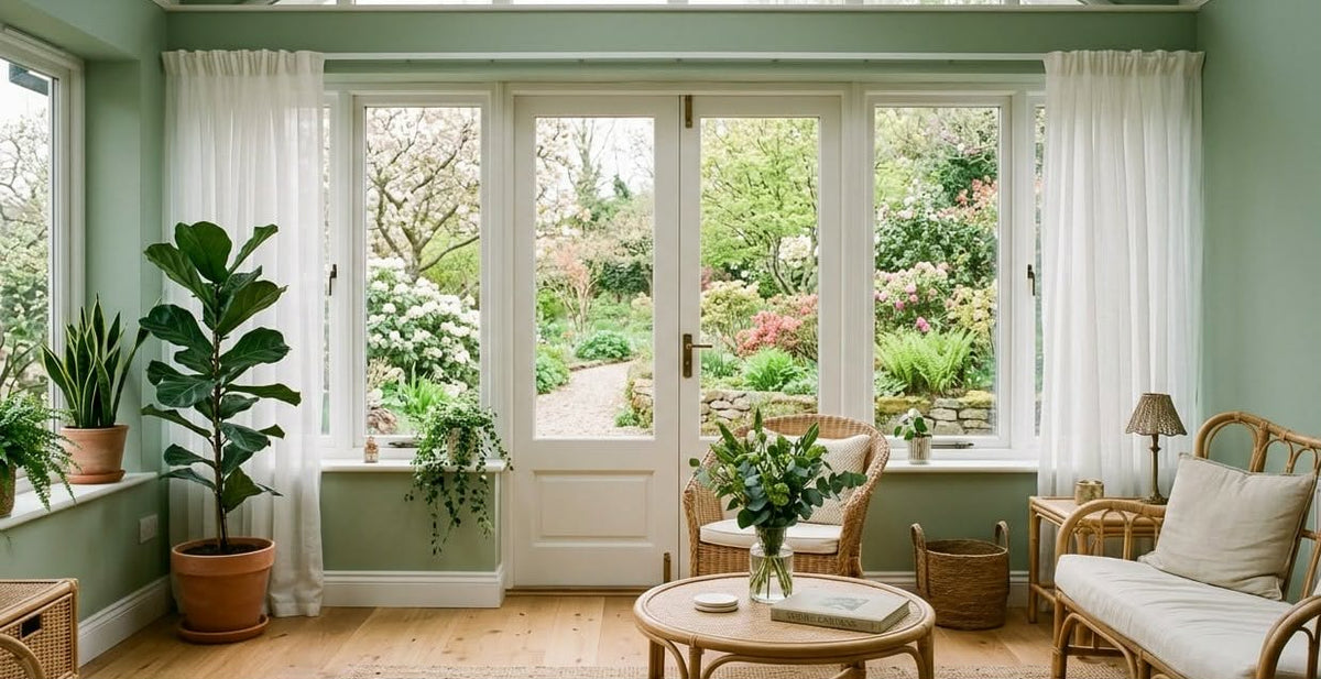 Fresh florals and green notes bring the feeling of a new season indoors.