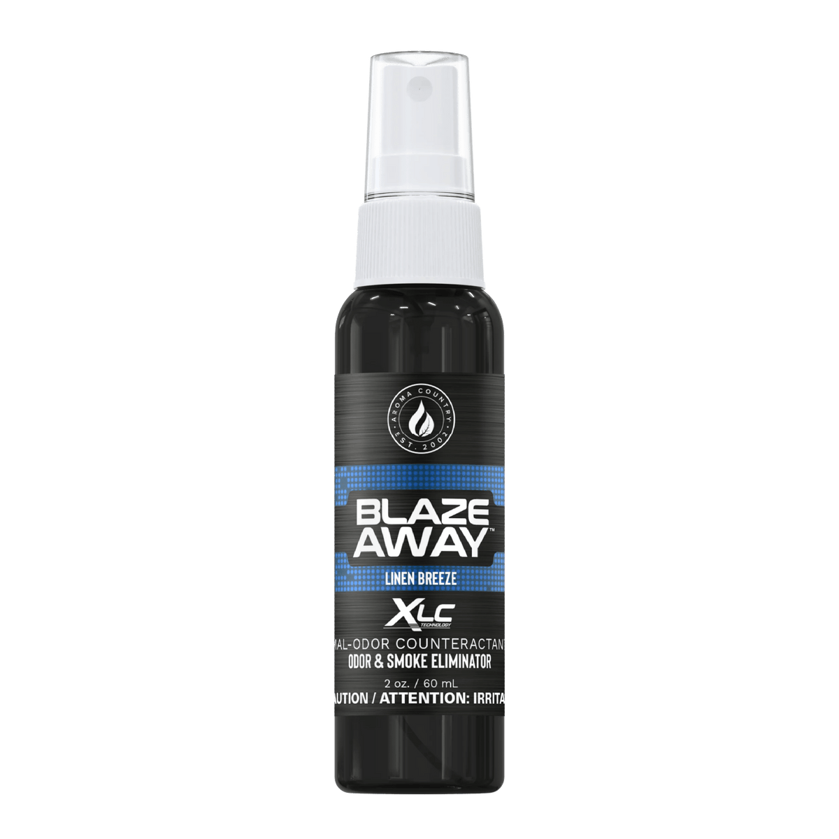 Blaze Away Linen Breeze XLC mal odor counteractant 2 oz spray, portable odor neutralizer that clears smoke and household odors with a light linen scent